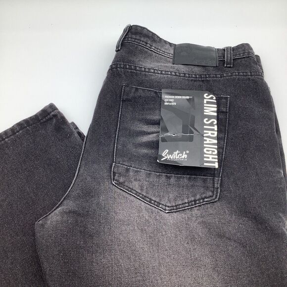 Switch Remarkable Mens Slim Straight Jeans Black Size 42 x 32 NWT - Picture 2 of 12